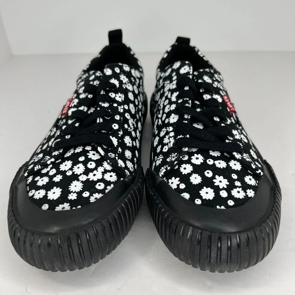 Levis Womens 520411A481 Black Emma Floral Canvas Low Top Size 7.5 Casual Shoes